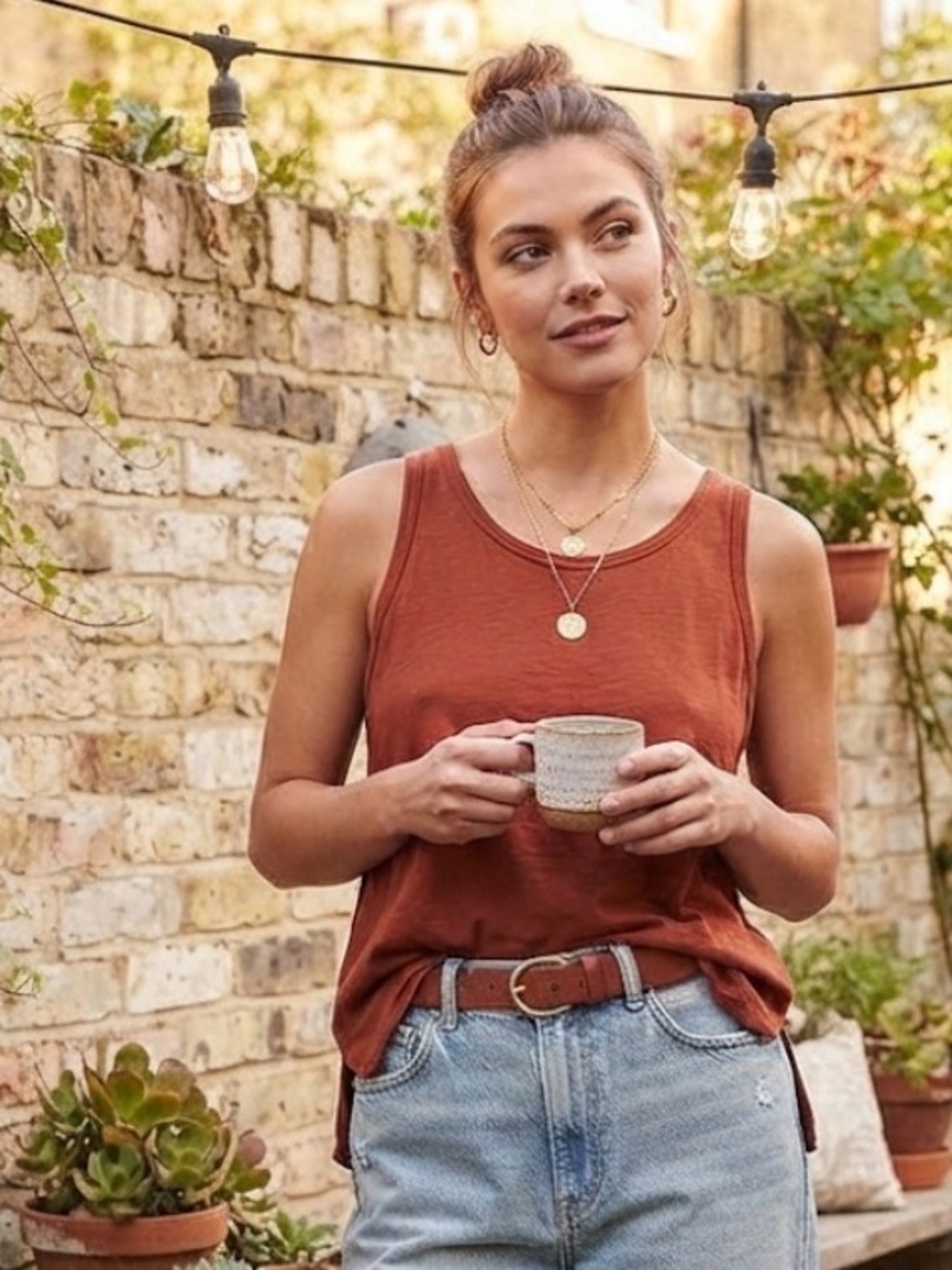 Free people burnt orange tank size xsmall